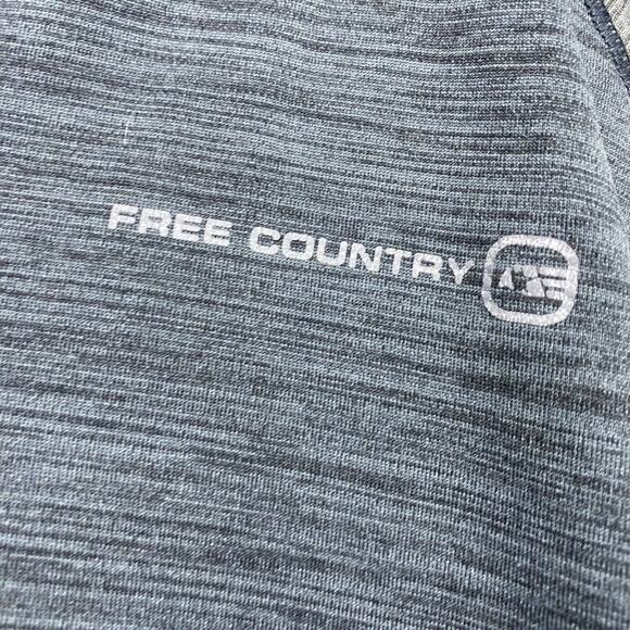 Free Country gray and blue 1/4 zip long sleeved pullover - Men's Medium - Picture 5 of 6